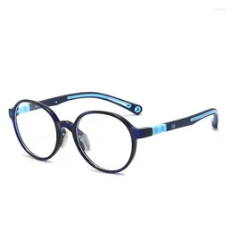 Sunglasses Frames 2024 Round Blue Light Kids Glasses Frame Boys Girls Silicone Flexible Children Blocking Optical Prescription Eyeglasses