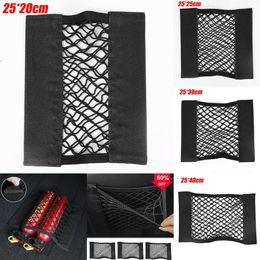 2024 Universal Car Back Seat Back Glue Stick Net Mesh Bag Elastic String With Back Glue Stick Seat Storage Bag Pocket Auto Organiser