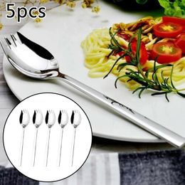 Spoons Accessories Durable Supplies Spork Spoon Fork Noodle Salad Silver Stainless Steel Tableware 5pcs Tools Cutlery