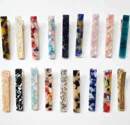 Hair Clip Barrettes Accessories Acrylic Hairpin Women Girls Acetate Leopard Print Rectangle Waterdrop Tin Foil Shiny Hairgrip 20pc9515065