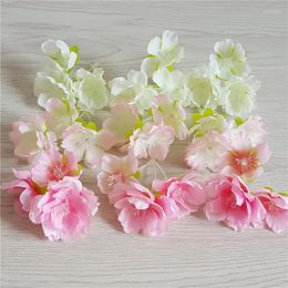 Decorative Flowers 10pcs/lot Mini Silk Cherry Blossom Artificial Flower Wedding Christmas Home DIY Wreath Sheets Handicrafts Simulation Fake