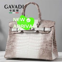 Designer Himalaya Crocodile Handbag Tote Bags New Cavanti White Luxury Platinum Bag Handmade High End Fashion Skin Womens Bag WN-7ZC2
