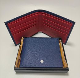 Red Wallet Credit Card Holder Men Wallets Brand Tote Bag Blue Leather Pocket Coin purse Short Cash Holder Crossbody Bag Box Includ8450296