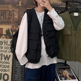 Men's Tank Tops Trendy Mechanical Style Tactical Vest Japanese Summer Workwear