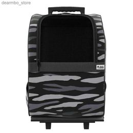 Cat Carriers Crates Houses Pet Carrier Trolley Small Dos Cats 11 lbs Stain Resistant Spinner Wheels Backpack Straps Zippered Mesh Window Storae Pockets L49