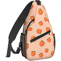 Backpack Peach Sling Chest Bag Crossbody Shoulder Gym Cycling Travel Hiking Daypack For Men Women Simple