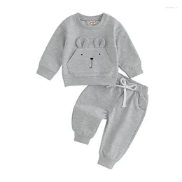 Clothing Sets Baby Boy Sweat Outfit Long Sleeve Bear Print Sweatshirt Jogger Pants Toddler Fall Winter Clothes