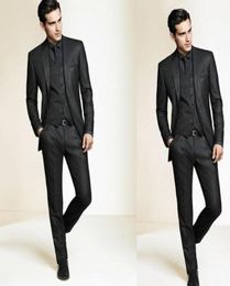 Custom Made Black Wedding Suits for Men 2 Pieces JacketPants High Quality Groom Tuxedos Groomsmen Bridegroom Suits Mens Formal 4114423