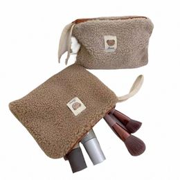 cute Plush Cosmetic Bag Sanitary Napkin Bag Storage Bag Makeup Pencil Case Organiser Pouch Portable INS Large Capacity Hot r53o#