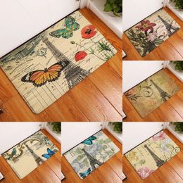 Carpets Nordic Butterfly Print Entrance Door Mat Front Welcome Washable Bathroom Non-slip Porch Bedroom Carpet