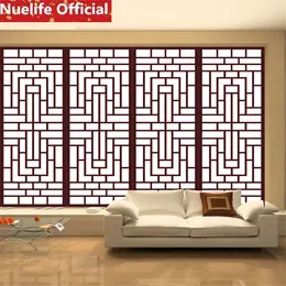 Window Stickers 60x80cm Ancient Ways Chinese Style Red Grid Pattern Glass Film Sitting Room Bedroom Wardrobe Bathroom Balcony Door