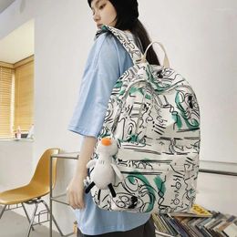 Backpack Drop Graffiti Printed Female Casual Backpacks Male College Students School Bag Shoulder Bags