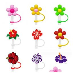 Drinking Straws Flowers Styles Sts Toppers Er Cap Colorfs Pvc St Protection Sheath Dust Plug For 7-8Mm Drink Charms Drop Delivery Home Otxb4