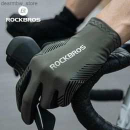 Cycling Gloves ROCKBROS Men Womens Cycling Gloves Full Finger 3 Seasons Touchscreen Sports Gloves Spring Autumn Summer MTB Bike Bicyc Gloves L48