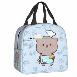 funny Cooking Master Goma Insulated Lunch Bag for Women Resuable Mochi Cat Cooler Thermal Lunch Box Kids School Children s1zP#