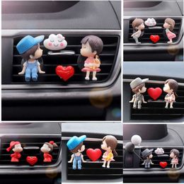 2024 2024 Car Air Outlet Clip Cute Cartoon Couples Aromatherapy Fragrance Ornament Decoration Girl Boy Gift Auto Interior Accessories