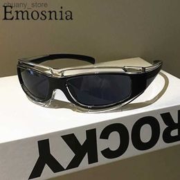 Sunglasses Emosnia 2000S Aesthetic Punk Sunglasses Men Women Fashion Eyewear Y2K Cool Future Technology Trend Goggles Bicycle Cycling Glass Y240416