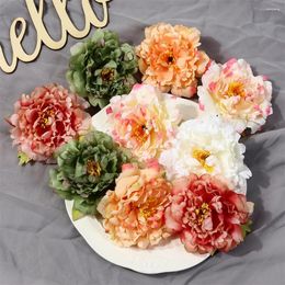 Decorative Flowers 5pcs 12CM Peony Artificial Bulk Big Peonies For Wedding Flower Wall Birthday Party Cake Decorations Fake