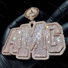 Hip Hop Initial Name S Sier Rock Star Iced Out Baguette Custom Moissanite Letter Pendant