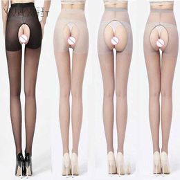 Sexy Socks Sexy Open Stockings Hollow Hole Mesh Club Party Women Pantyhose Anti-Snagging Female Tights Hosiery Calcetines T Shape Stockings 240416