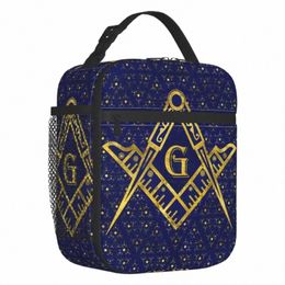 custom Freemasry Symbol Lunch Bag Men Women Cooler Thermal Insulated Lunch Boxes For Kids School Children g7Gi#