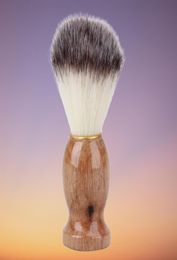 Badger Hair Barber Shaving Brush Razor Brushes with Wood Handle Men039s Salon Facial Beard Cleaning Tool2935394
