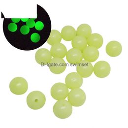 200 Pcs Soft Rubber Fishing Beads Stopper M-12Mm Luminous Round Space Beans Stops Rig Lure Accessories Drop Delivery Dh6Wh