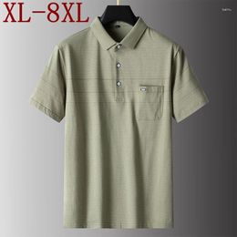 Men's Polos 8XL 7XL 6XL Summer High Quality Cotton Polo Shirt Men Short Sleeve Lapel Mens Shirts Casual Loose T-shirt Man Clothing