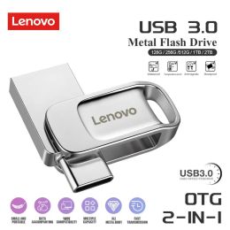 Adapter Lenovo 2 In 1 OTG USB 3.0 & TypeC 2TB 1TB USB Flash Pen Drive Memory Stick USB 3.0 Flash Disk 128GB 256G 512G For Laptops/PC/TV