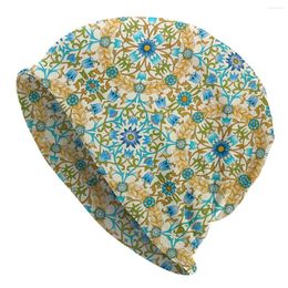 Berets Tabriz Persian Bohemian Thin Skullies Beanies Caps Blue Vine Floral Hat Sport Sports Bonnet Hats For Men Women