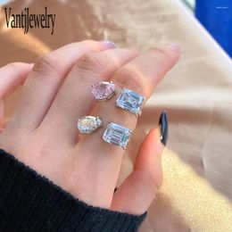 Cluster Rings 925 Silver Sterling High Carbon Diamond Created Moissanite Gemstone For Women Wedding Engagement Ring Fine Jewellery Wholesale