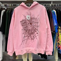 Pullover Designer Mens Red Young Thug 555555 Angel Hoodies Men Womens Hoodie Embroidered Web Sweatshirt Joggers Size S/M/L/Xl