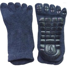 Men's Socks Yoga Non-slip Floor Toe Winter Fitness Low Calf Slipper Warm Thick Breathable Five Fingers