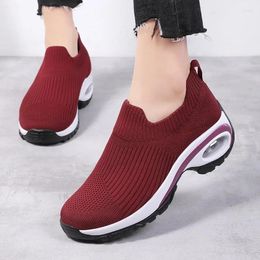 Casual Shoes Wedge Platform Sneakers Women Fashion Sport Ladies Air Cushion Mesh Breathable Vulcanized 2024