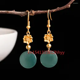 Dangle Earrings Selling Fashion 925 Silver Jade Charm Jewellery Hand-Carved For Women Men Accessories