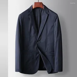 Men's Suits Spring Casual Business Office Wear Suit Jacket Oversize Man Button Up Blue Blazer Plus Size Outerwear Thin Coat M-3XL