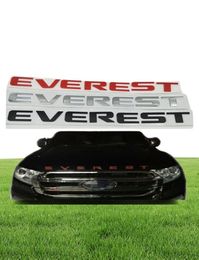 For Everest Car Front Head Emblem Logo Sticker Bage Letters Nameplate Decals8336176