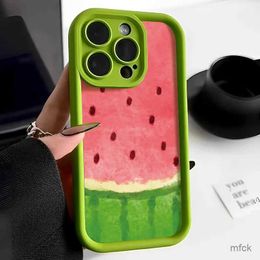 Cell Phone Cases Korean Cute Watermelon Phone Case For phone 14 Pro Case for phone 11 12 13 15 Pro Max XR X XS 7 8 SE Shockproof Silicone Cover