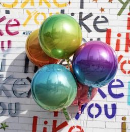 Rainbow 4D Aluminium Foil Balloon 22 inches Disco Balloon Gradient Colour Metal Balloon Aluminium Film 4D Colour Ball Net Red Rainbow 8042471