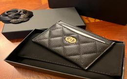 Fashion Luxury Designers Women coin purses caviar lambskin four card slots card holder originals wallets classic men Genuine Leath7965269