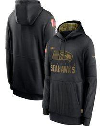 Seattle Men Women Youth Seahawks Hoodies 2020 Authentic Sweatshirt Salute to Service Sideline Performance Pullover Hoodie Black8852333