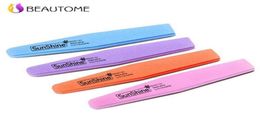 5pcslot Beautome Mix Color Sunshine Sponge Shaped Diamond Nail Buffer File Washable 100180 Nail Buffer for Finger Polish3111762