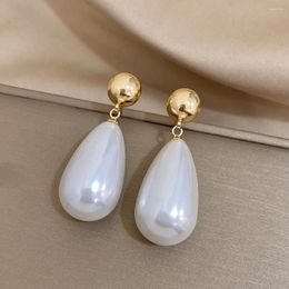 Dangle Earrings DODOHAO Elegant Gold Silver Colour Simulated Pearl Drop Earring Sweet Lovely Statement For Women Trend 2024 Jewellery