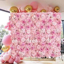 Künstliche rosa Wandseide Blume Rose für Hochzeitsdekoration Babyshow Party Weihnachten Home Backfabp Dekor 240127