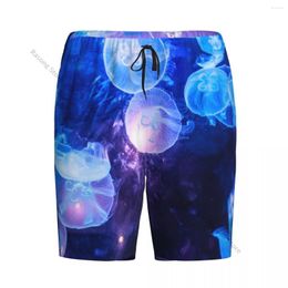 Men's Sleepwear Summer Shorts Pajamas For Men Jellyfishes Swimming In Aquarium Loose Soft Short Pajama Pants