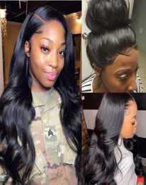 Body Wave Lace Front Human Hair Wigs For Women Natural Black Pre Plucked With Baby Hair Brazilian Remy Bleached Knots8972647