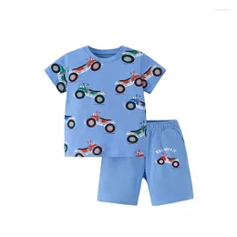 Clothing Sets Jumping Metres 2-7T Cars Summer With Animals Boys Girls Cotton Fashion Children's Selling Suits