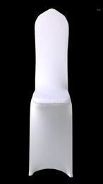 100Pcs El White Lycra Spandex Chair Cover Wedding Party Christmas Banquet Dining Office Stretch Polyester Covers9344478