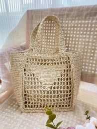 Summer Beach Travel Bags Raffia Straw Wicker Totes Bag Women Luxury Designer Fashion Paris Woven Shopping Bag Hollow Out Handbag 2700