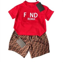 Stock Classic Fashion Letters Toddler Baby Girls Boys Clothing Set 100% cotton Kids Sportswear Summer Kids Designer clothing 0-4 years 90-160CM D5